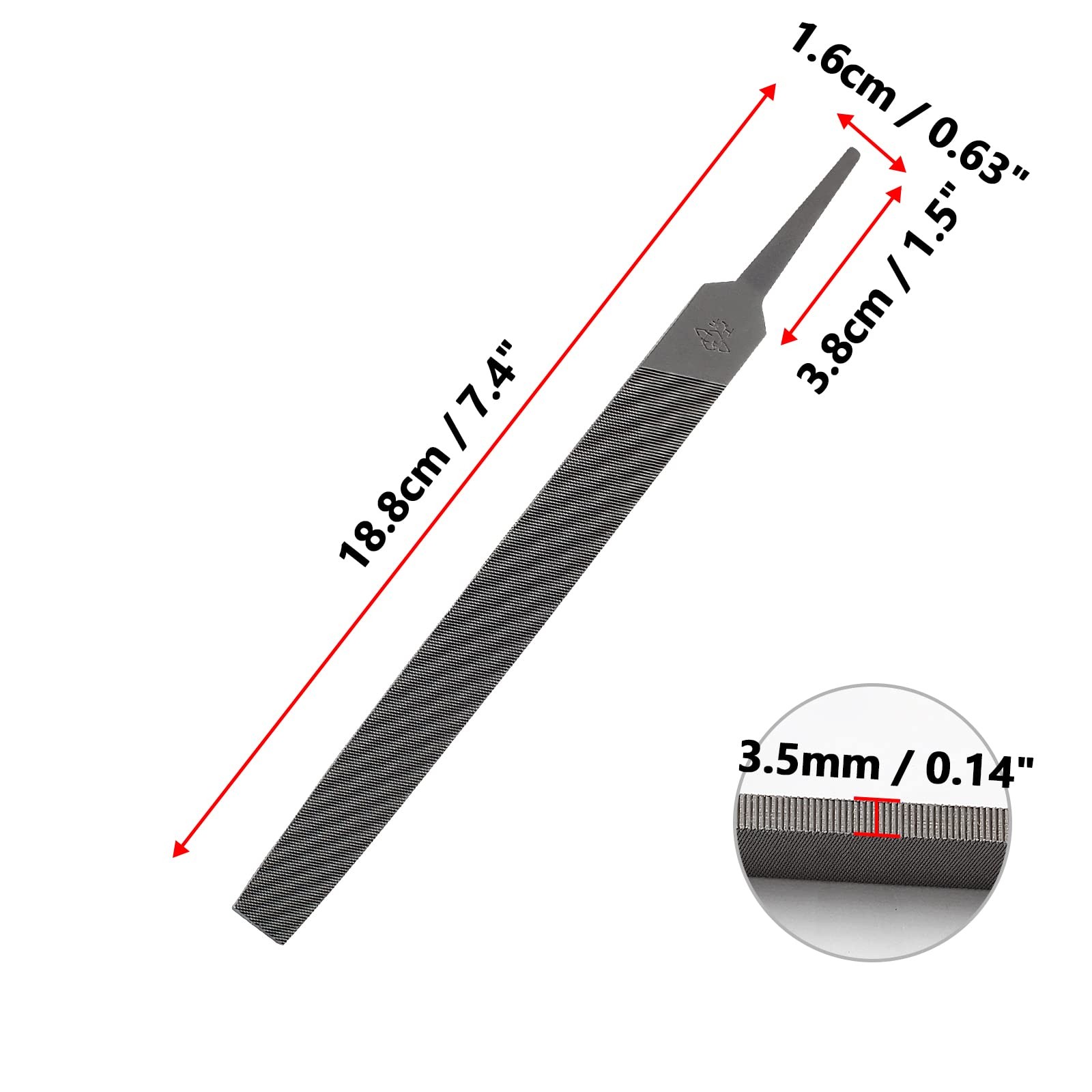 Bivethoi 6 Inch Flat Medium Cut File, High-Carbon Steel Double Silver
