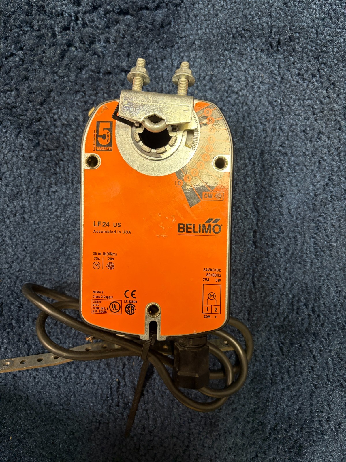 Belimo LF24-S US Spring Return 35 In-lb (4 Nm) Damper Actuator  24 VAC/DC