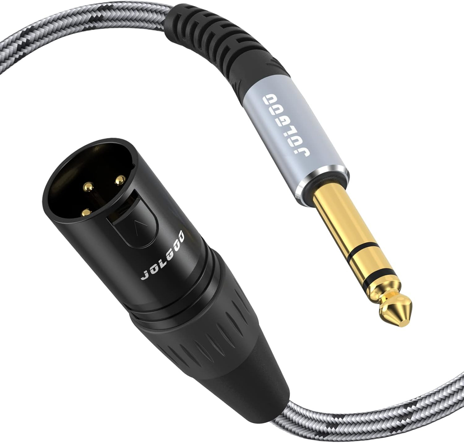 JOLGOO 1/4 Inch TRS to XLR Cable - 3.3 Feet Balanced 6.35Mm TRS Plug to 3-Pin XL
