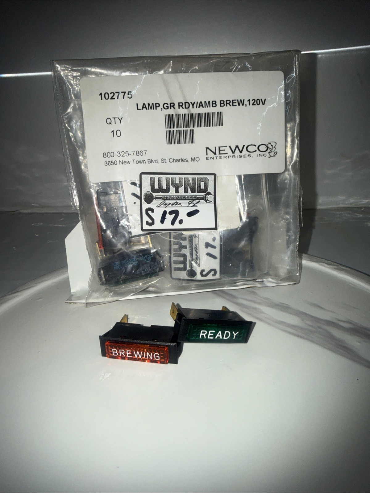 (NEW) Newco Green Ready / Amber Brew Lamp, 120V Part# 102775