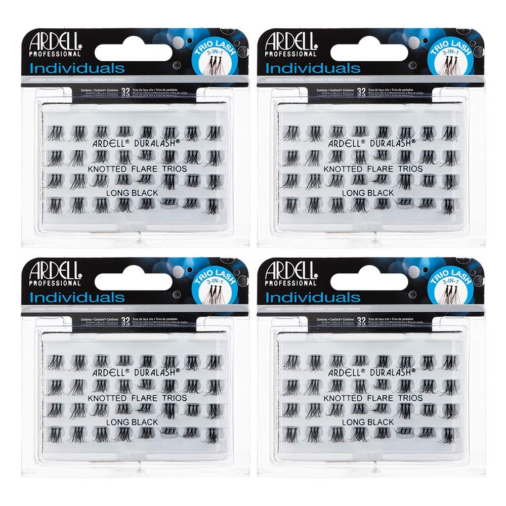 Ardell False Eyelashes Individual Lashes Trios 1 count (Pack of 4), Black