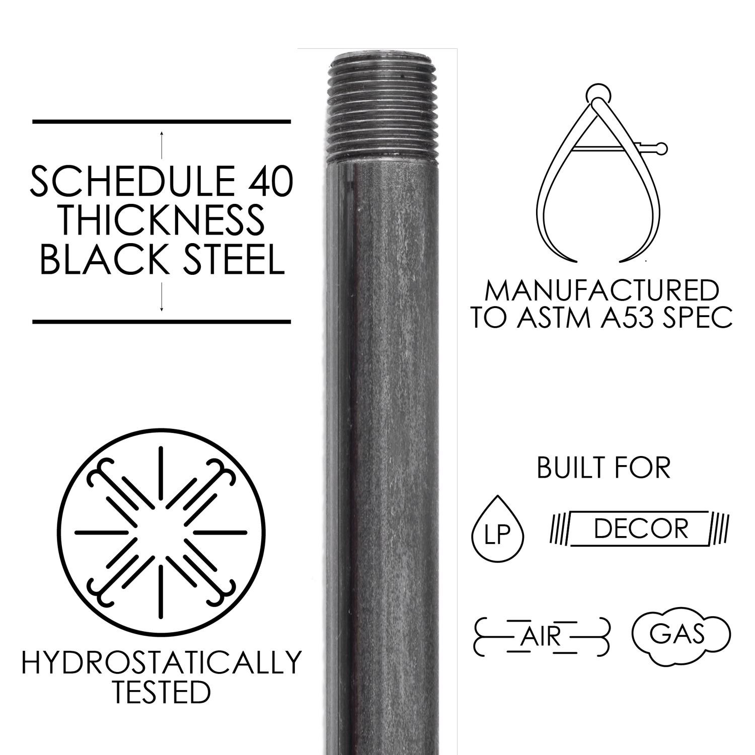 BK Products 583-050AH Galvanized Black Steel Nipple 1/2 MPT x 5 in. (Pack of 5)