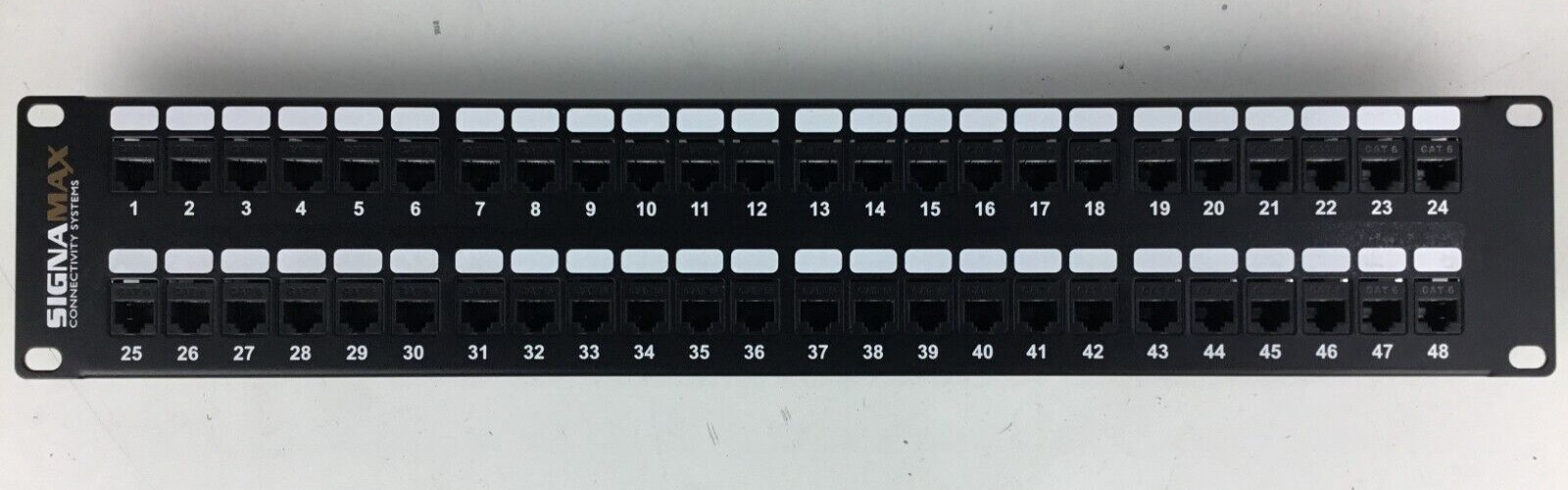 Signamax 48458FTHD-C6 48-Port Category 6 feed-thru patch pan