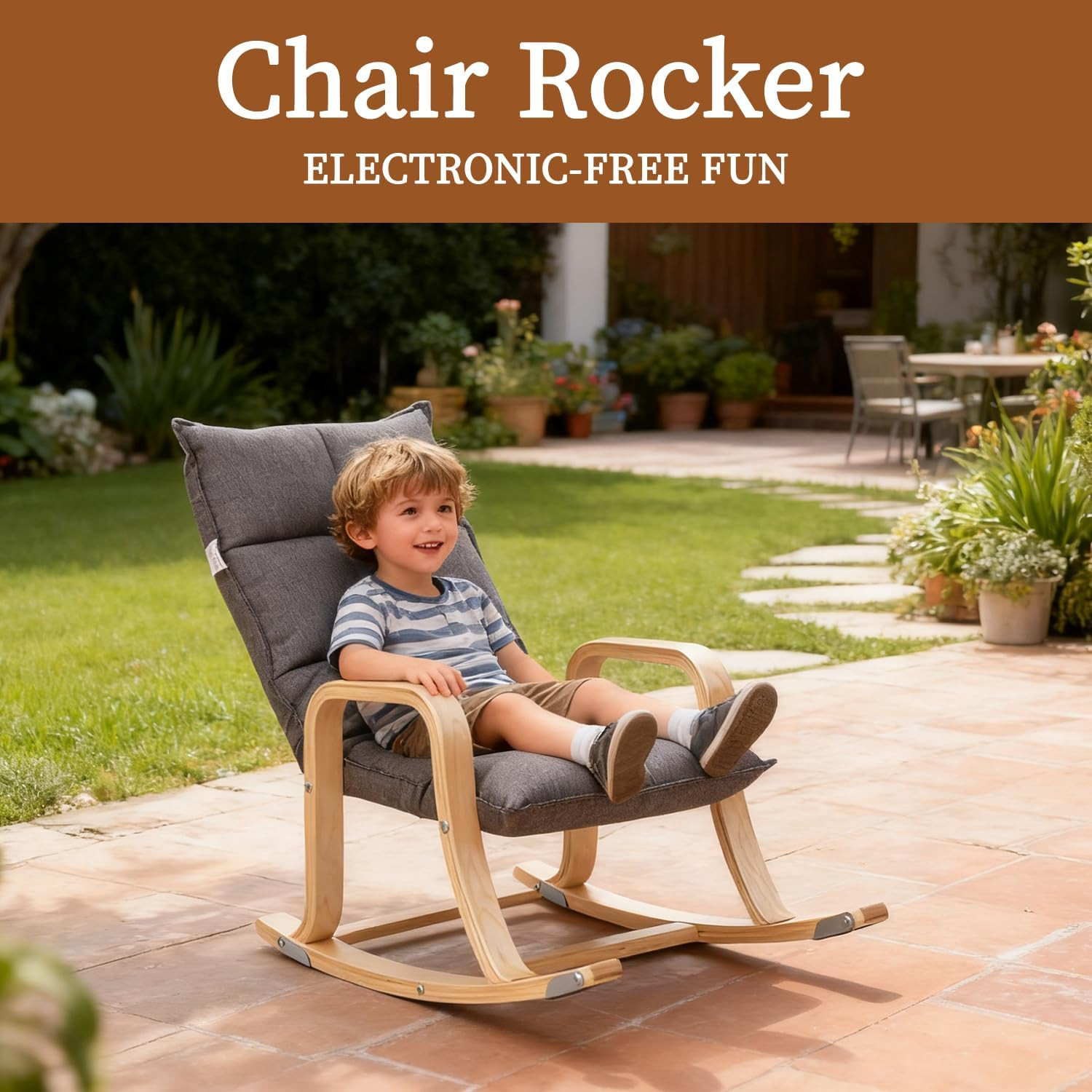 Cozy Kids' Recliner Chair - Soft Rocking Floor Seat for Playroom & Nursery