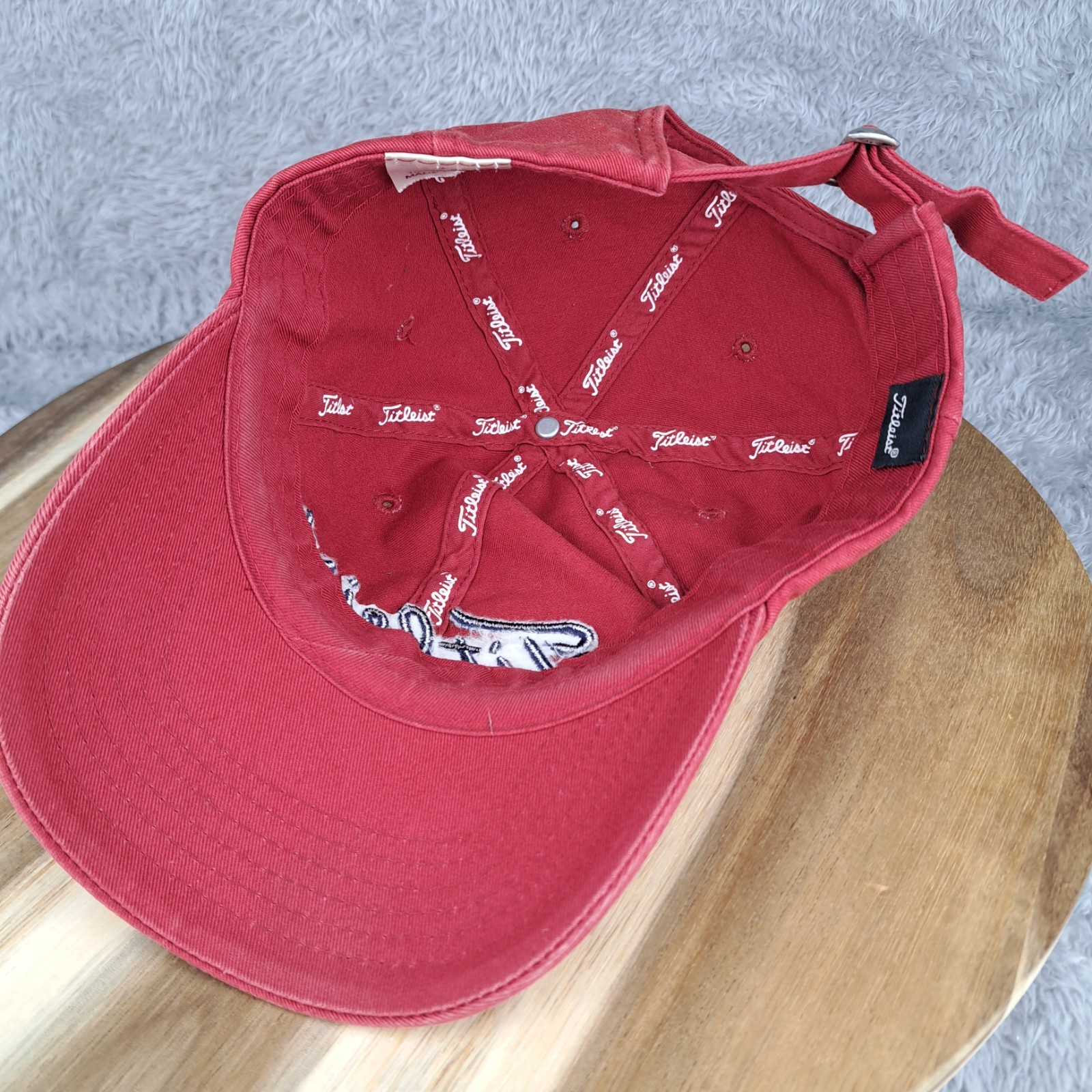 Titleist Hat Cap Strap Back Red Blue Golf Golfer Logo Mens