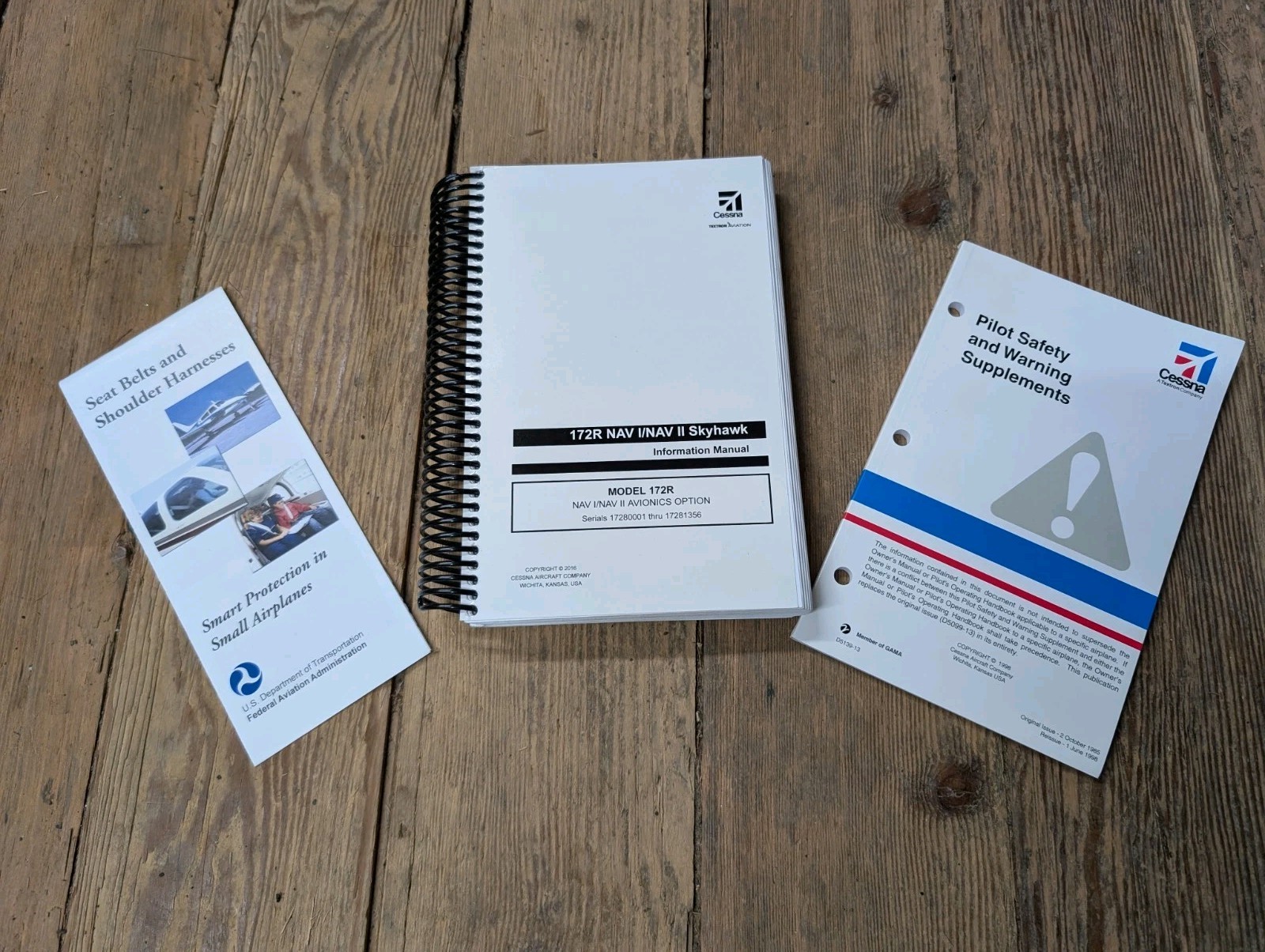 Cessna 1977 Model, 172"SKYHAWK" Pilot's Operating Handbook and support ing items