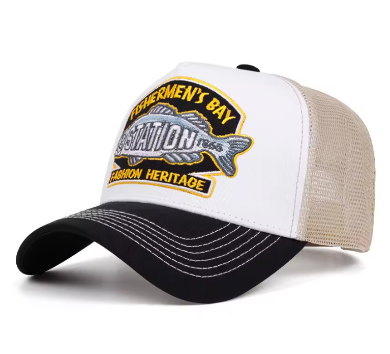Fishing Beige / White / Grey  Baseball Cap Sports Snapback Hat  Fisherman Hat