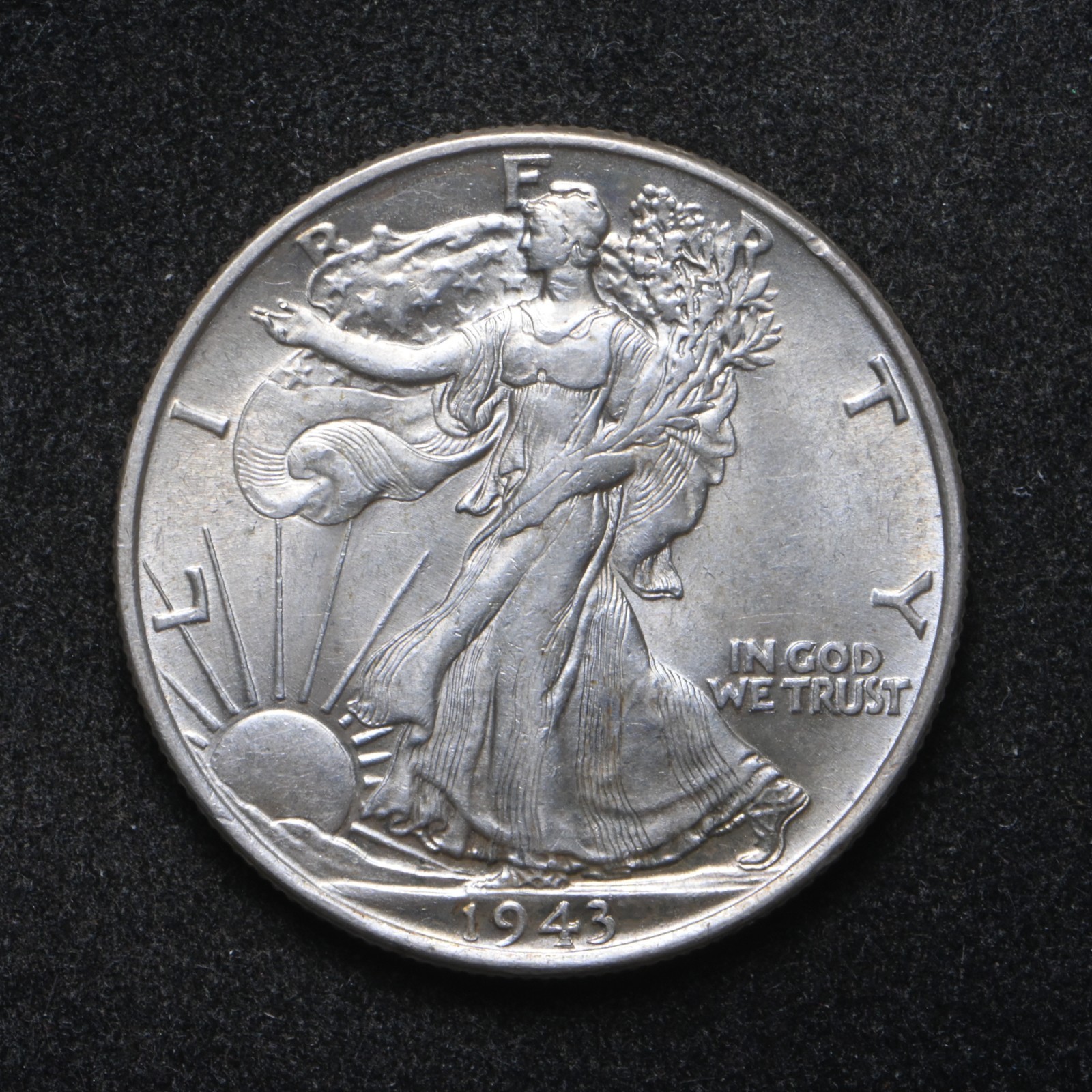 1943 Walking Liberty Silver Half Dollar AU+ (cn16870)
