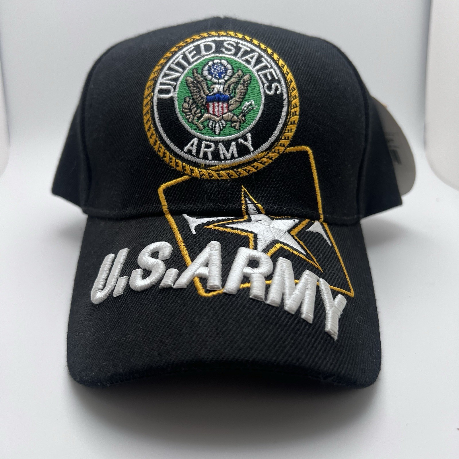 Ruffin Flag Co US Army Black Adjustable Strapback Trucker Hat  Baseball Cap