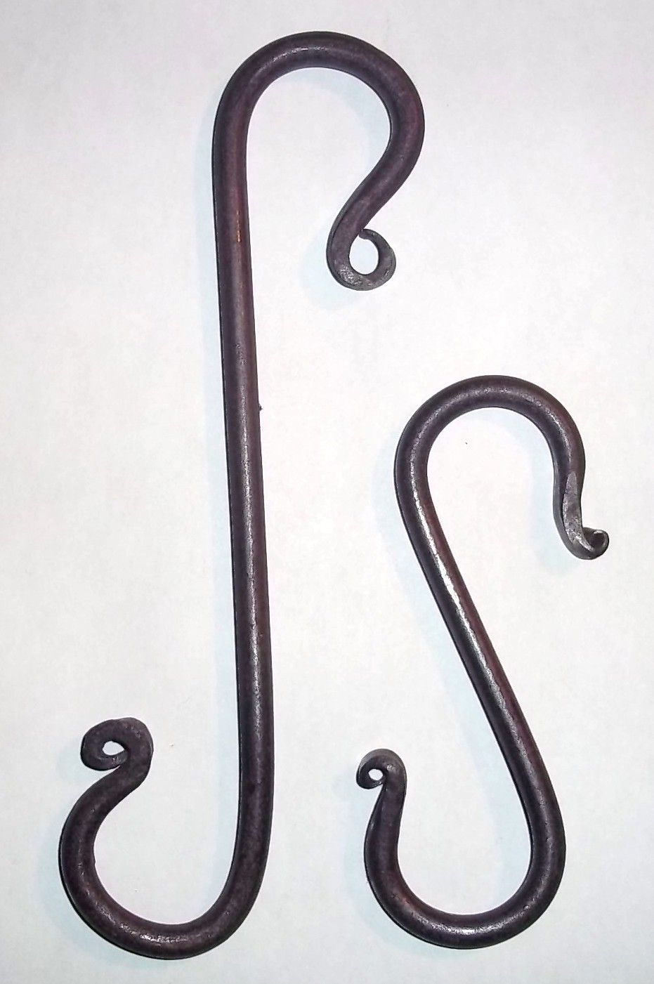 S Hooks 1/4" round stock S Hooks,  S Hooks Hand Forged in Ohio in our Shop