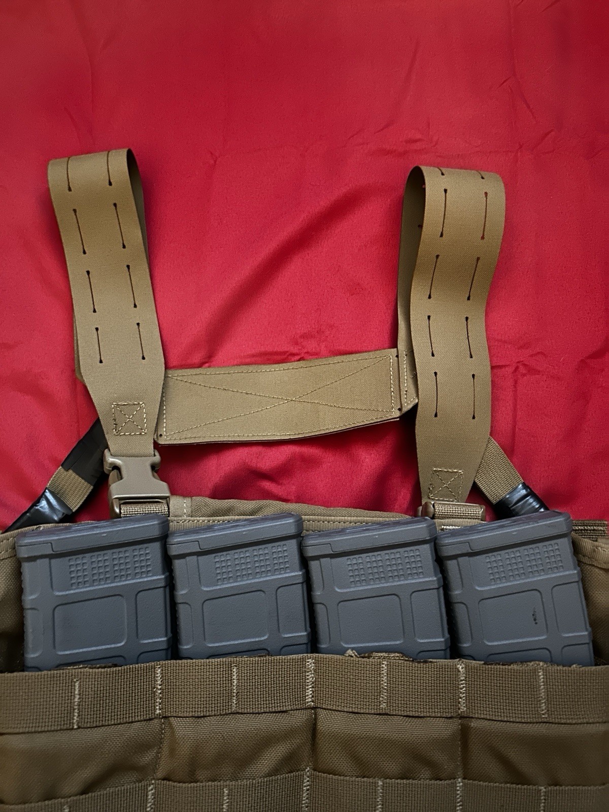 HRT Lasercut Upgraded TAPS Chest Rig H Harness Coyote Brown MOLLE USGI