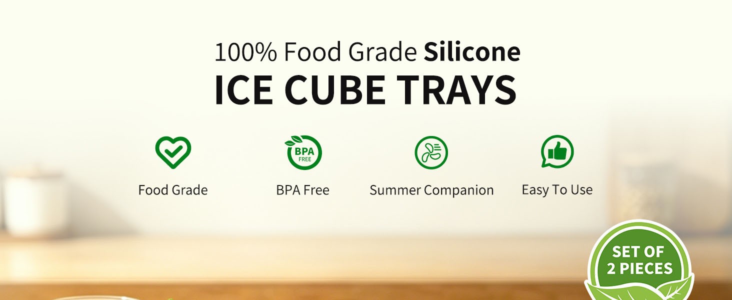 Silicone Ice Cube Trays with Lid, 1 Pack 15 Cubes with Removable Lid | Easy