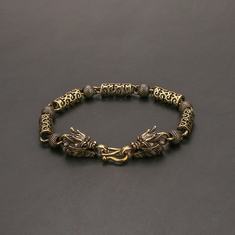 Bracelet Antique Copper Simple Auspicious Cloud Dragon Head Bracelet