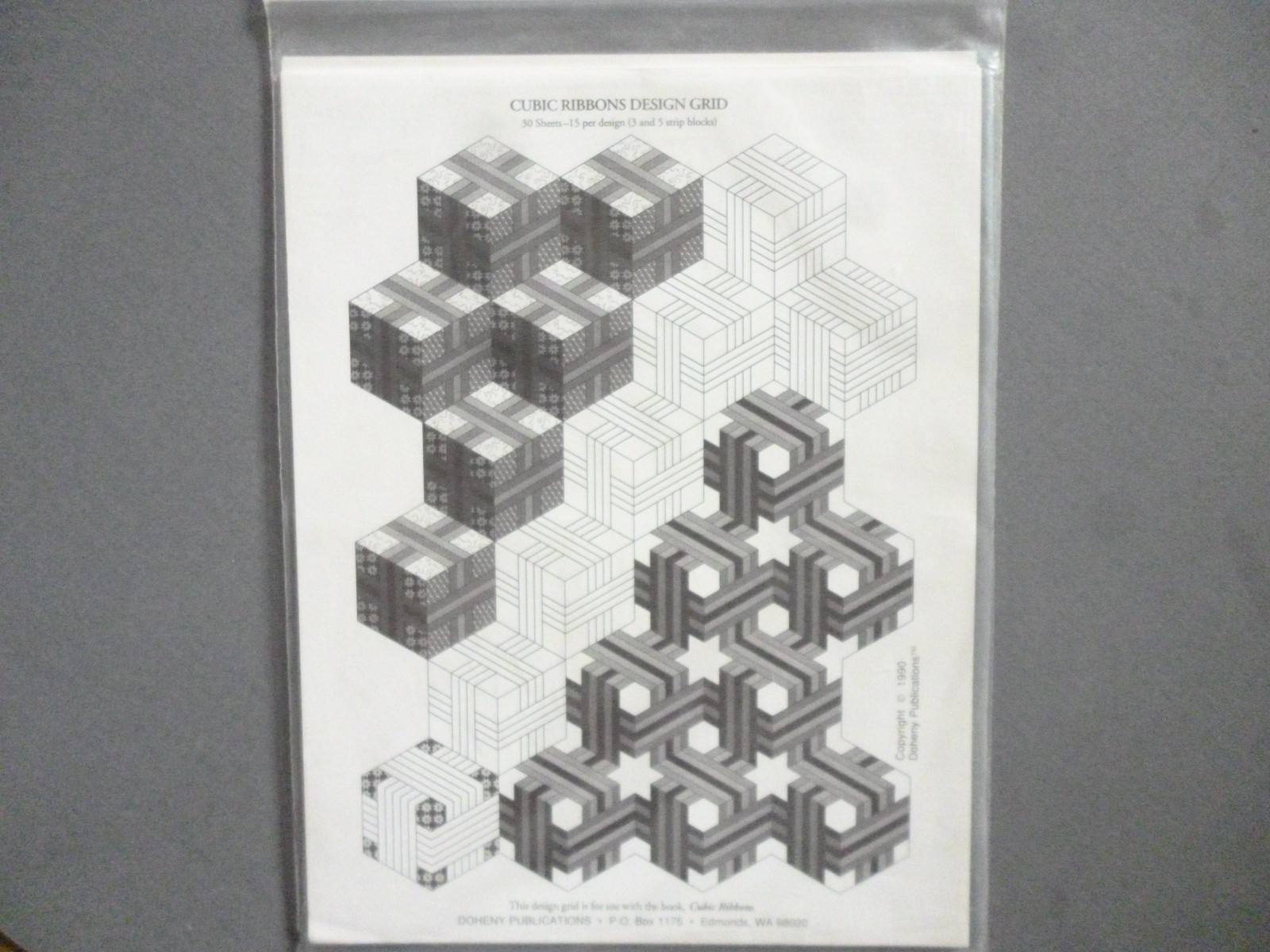 CUBIC RIBBONS DESIGN GRID DOHENY PUBLICATIONS 30 SHEETS 15 PER DESIGN 1990
