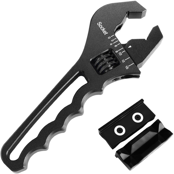 Llave Ajustable AN 3AN-16AN para Conectores de Manguera con Almohadillas de Torn