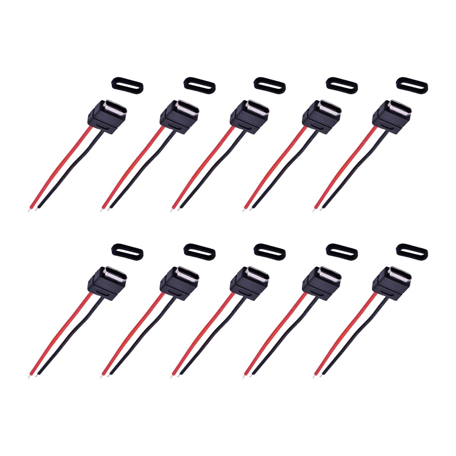 2 Pin USB 2.0 Type-C Connector Welding Wire Waterproof Female Socket Charging d
