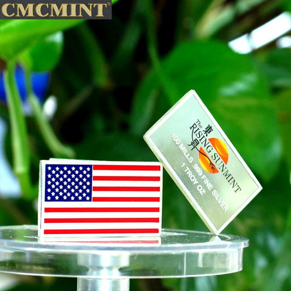 American Flag 1 ounce silver plated