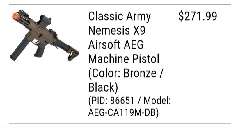 Classic Army Nemesis X9 Bronze Airsoft AEG