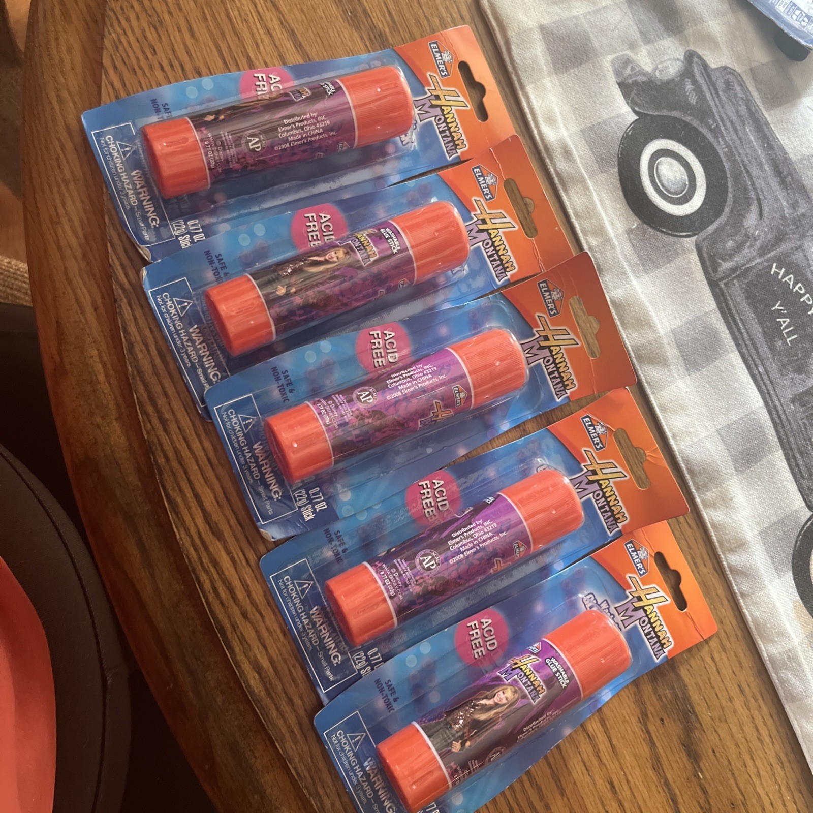2008 Disney Hannah Montana Elmer’s Glue Sticks lot of 5. New/sealed packages.