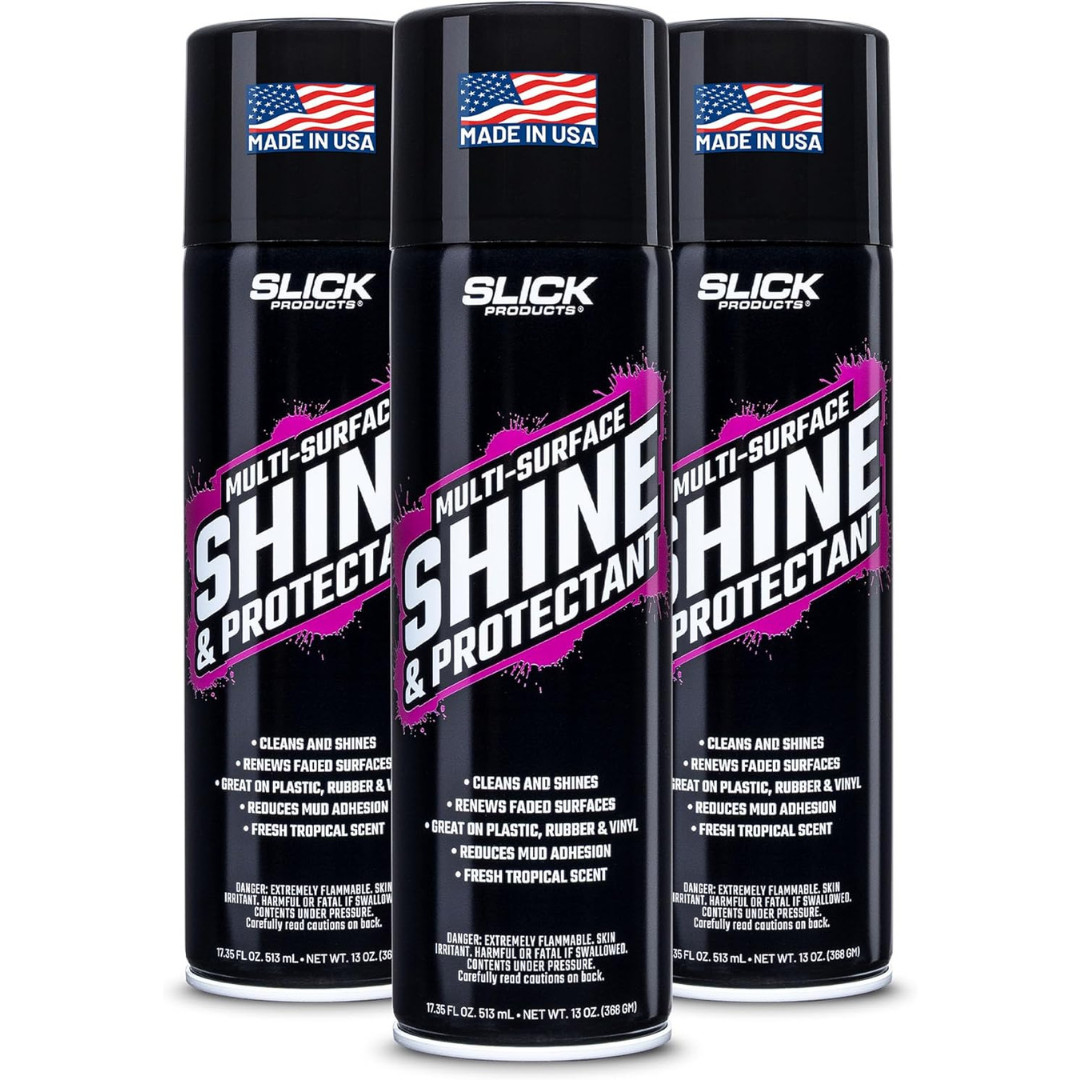 Slick Products 3 Pack Multi-Surface Shine & Protectant High Gloss Clear Spray