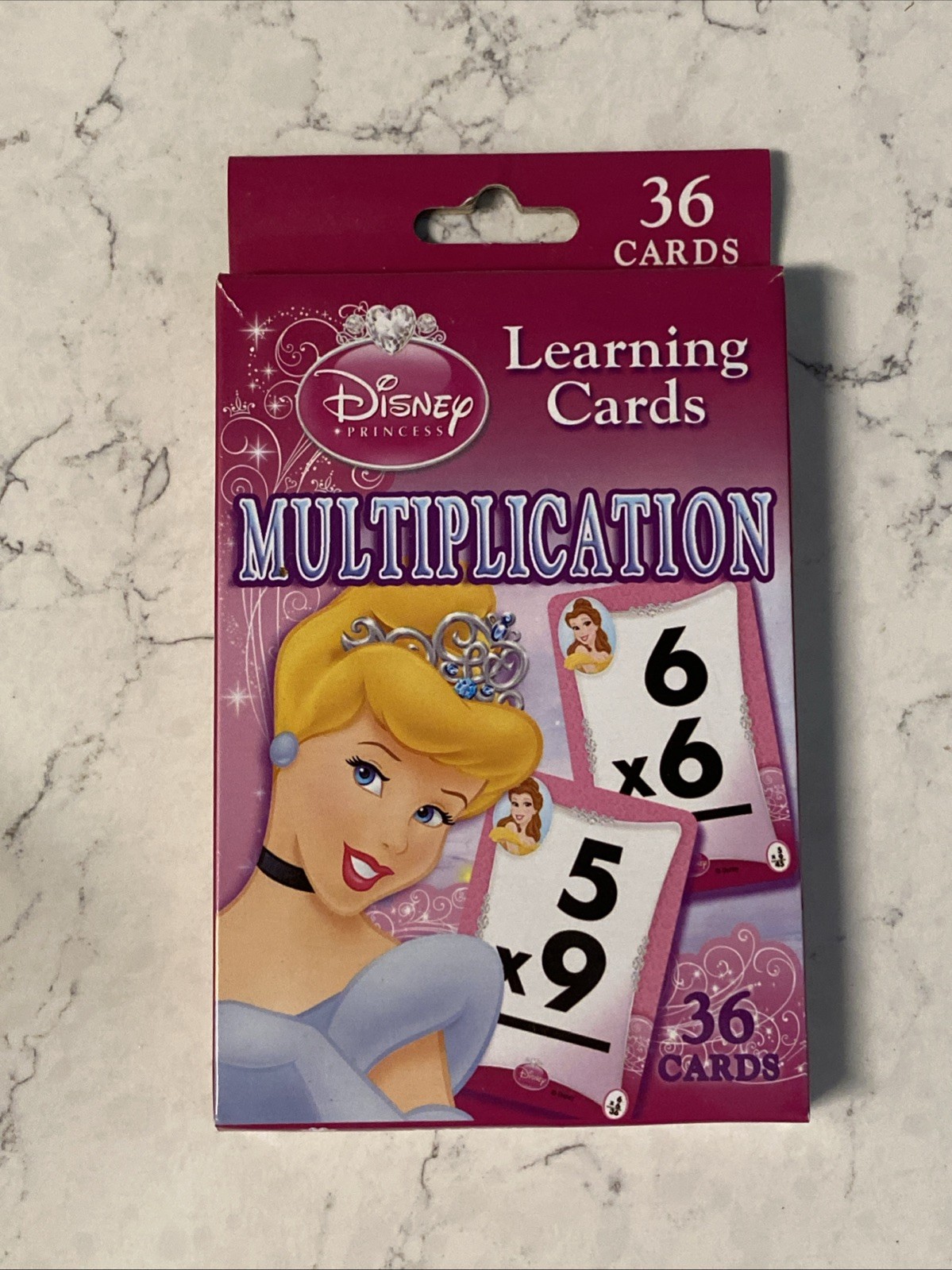 1 pack Disney Princess Multiplication flash cards home school 36 cards New