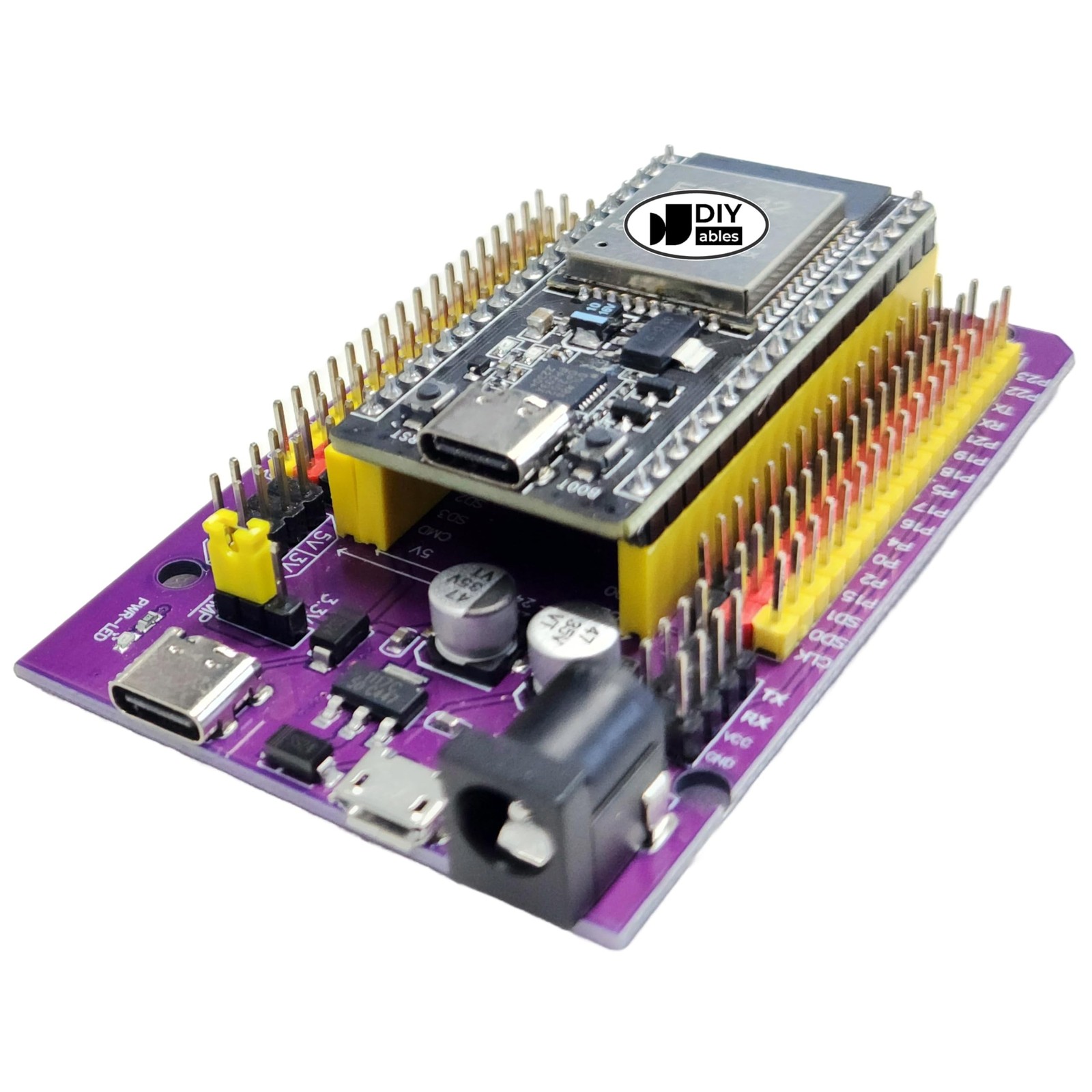 ESP32 Development Board with USB Type-C and CP2102 + 38-Pin Expansion Board, ...