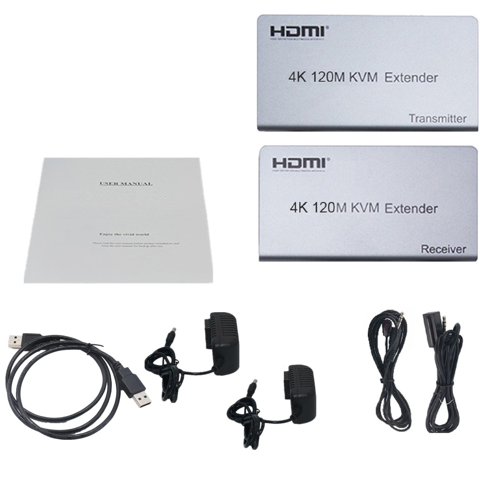 4K HDMI KVM Extender 120M 1080P HD No Delay Support USB KVM Extending Control C