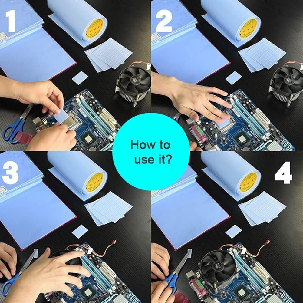 Efficient Heat Resistant Thermal Pad Set - 100x100mm for Reliable Electronics