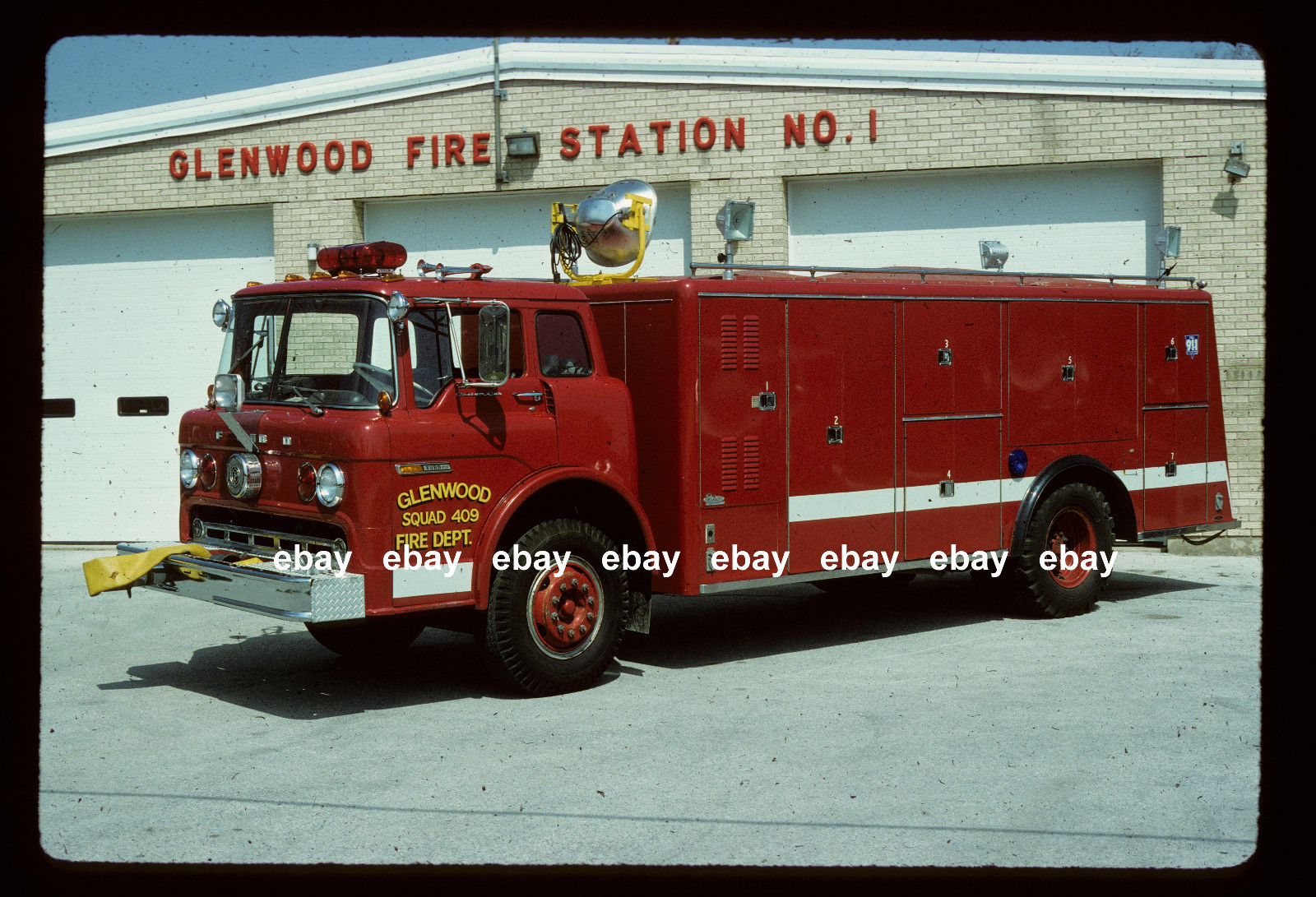 Glenwood IL SQ409 1971 Ford C Pierce Rescue Fire Apparatus Slide