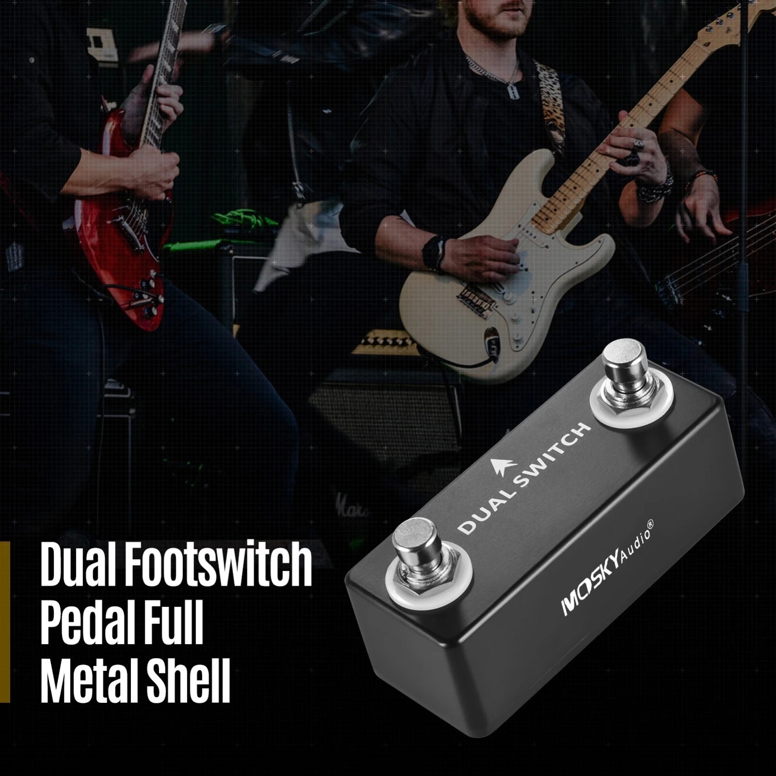 Compact Dual Momentary Footswitch Effects Pedal for Electric Guitar
