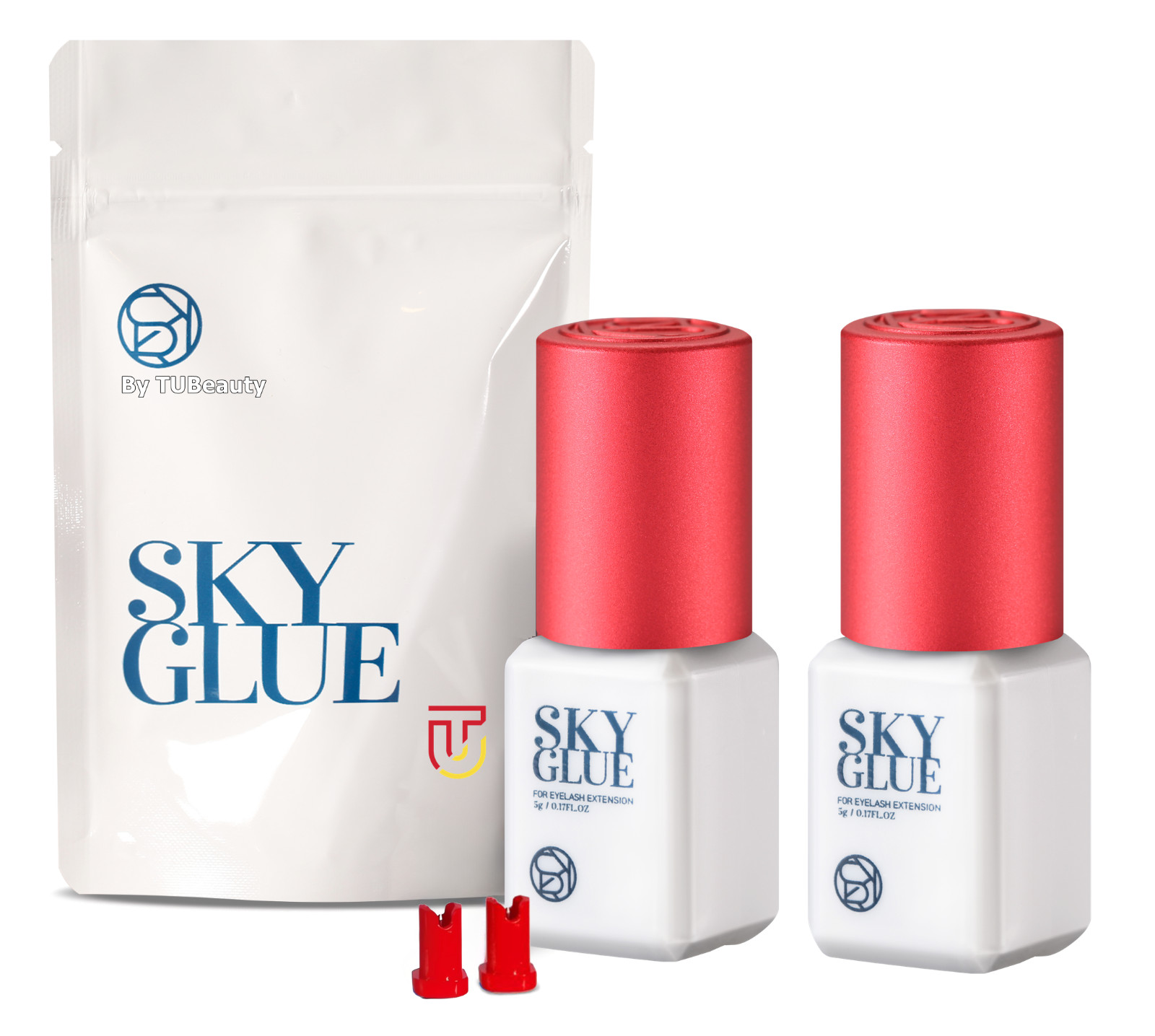 2 Bottles Sky Glue S+ Eyelash Extensions Max Bond / Adhesive Fast Strong Black