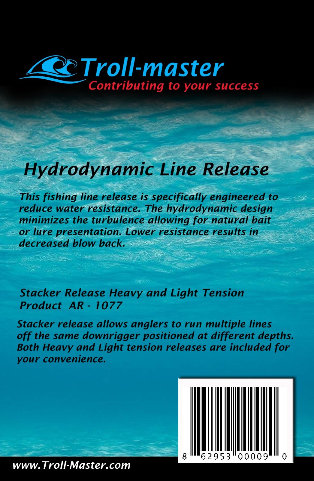 DOWNRIGGER Hydrodynamic LINE RELEASE Stacker by Troll-Master BRAND NEW
