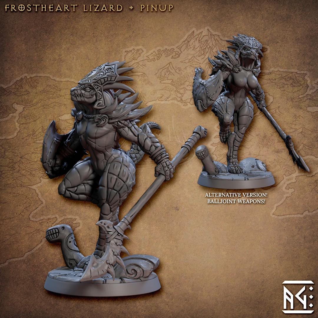 Skaala - Lizard Pinup - Artisan Guild DnD Resin Miniature 30mm/75mm RPG