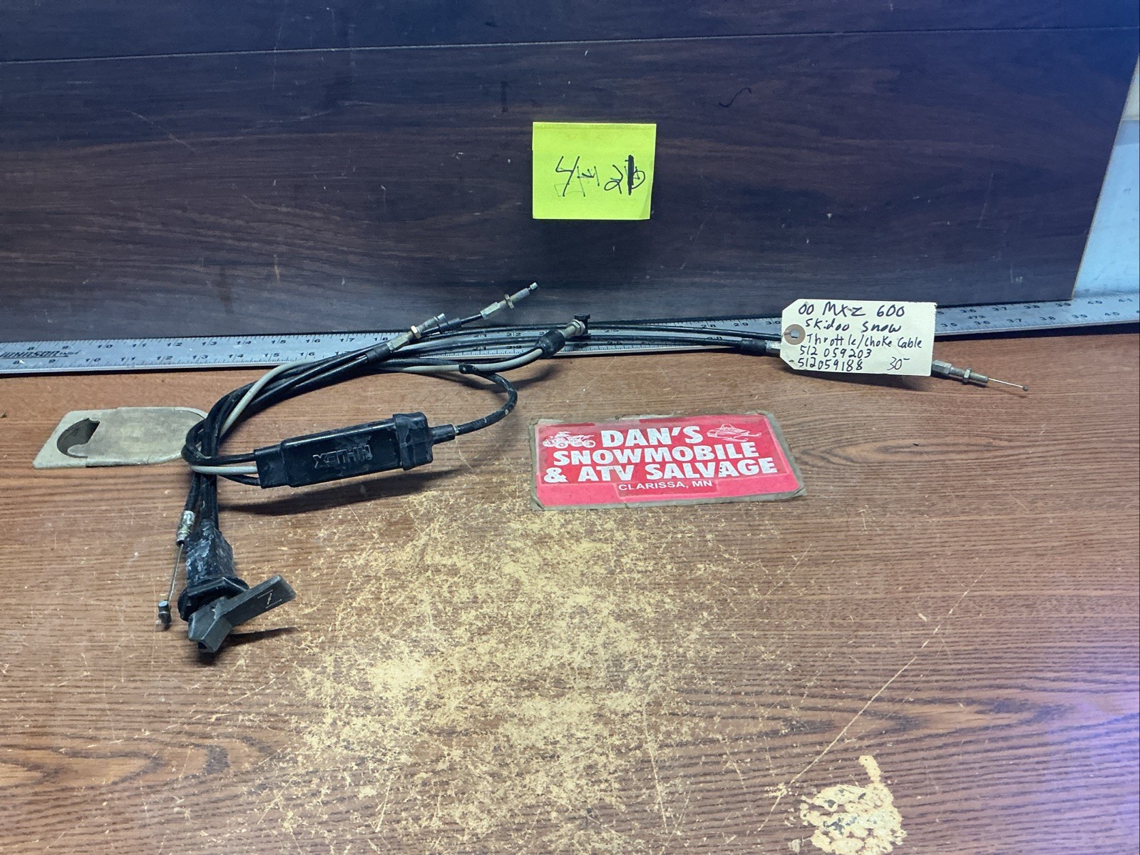 Throttle & Choke Cable # 512059188, 512059203 Ski-doo 2000 MXZ 600 Snowmobile