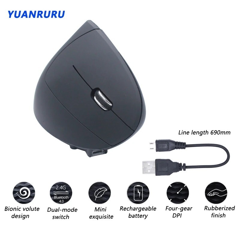 Wireless Ergonomic Optical Mouse Battery Bluetooth 800/1200/1600DPI