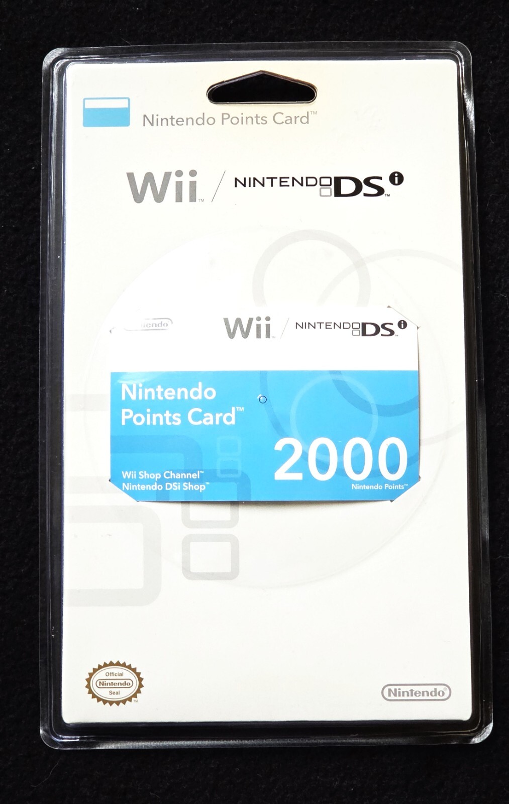 NINTENDO Wii 2000 POINTS CARD COLLECTORS PIECE NEW SEALED