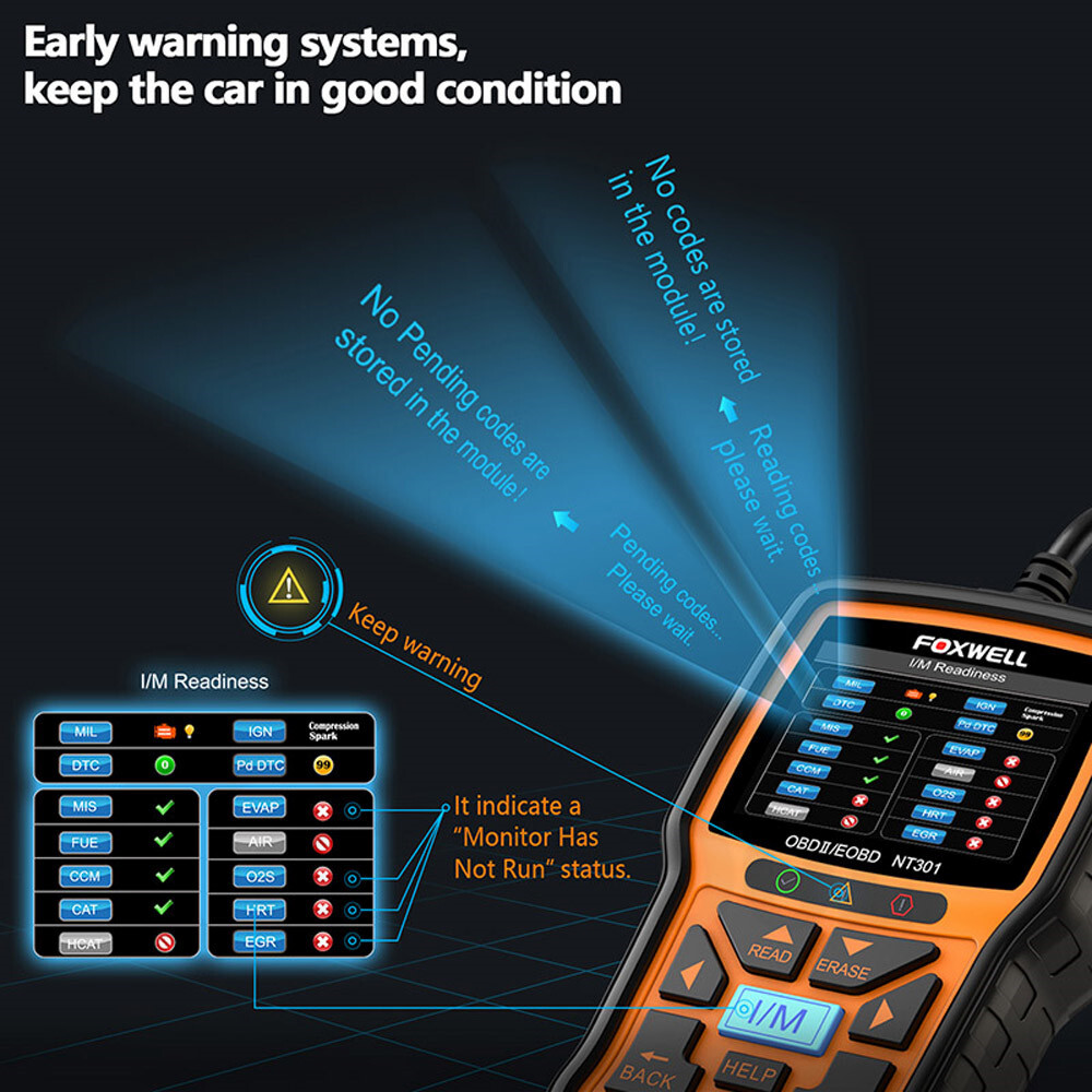 Foxwell NT301 OBD2 Automotive Scanner Diagnostic Tool Check Engine Code Reader