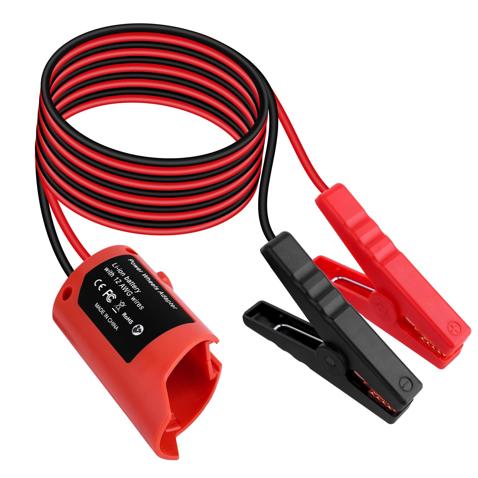 Accelevision Jumper Cable Clamps, 6Ft Silicone Cables 8AWG 100A, black & red
