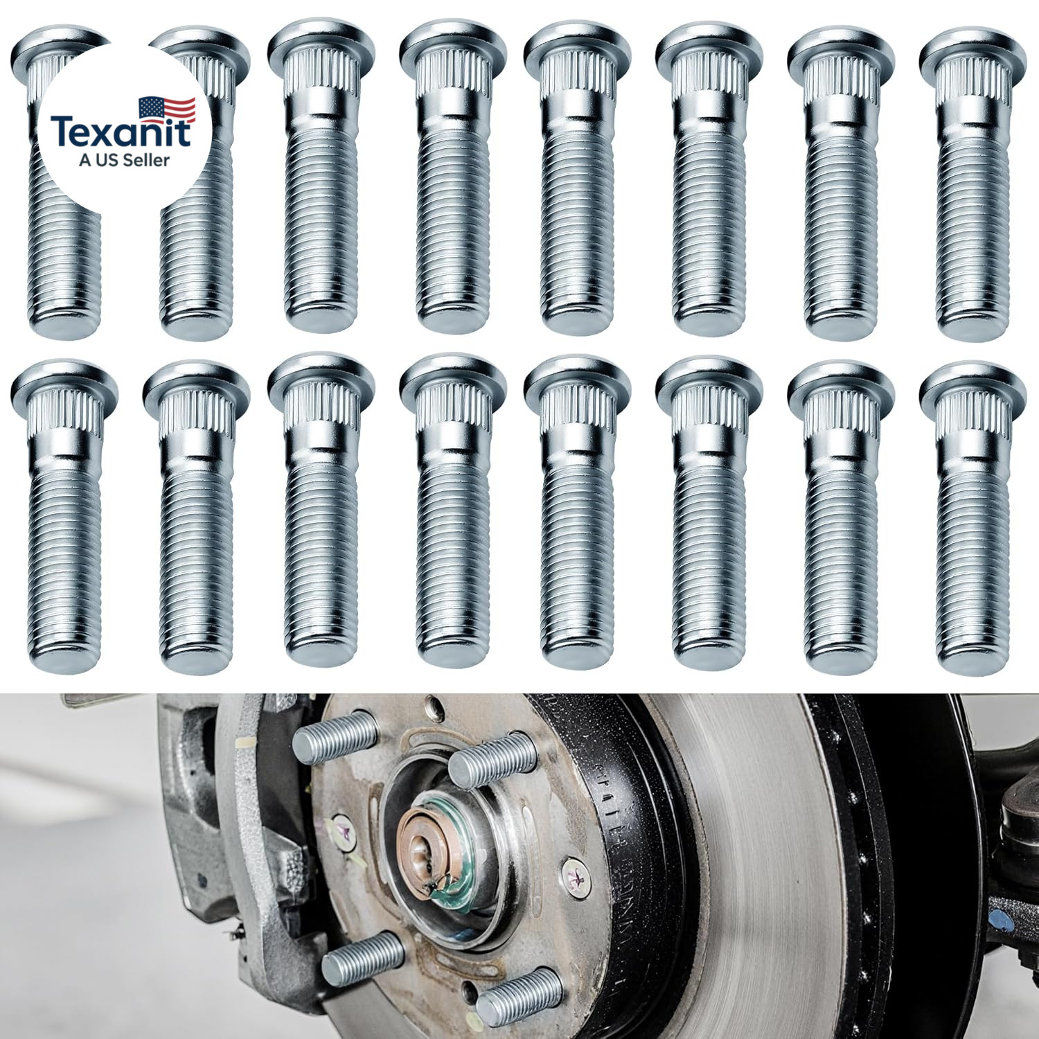 16 Pack Trailer Wheel Studs, Heavy-Duty Galvanized Steel 2,000 Lb to 7,000 Lb Ax