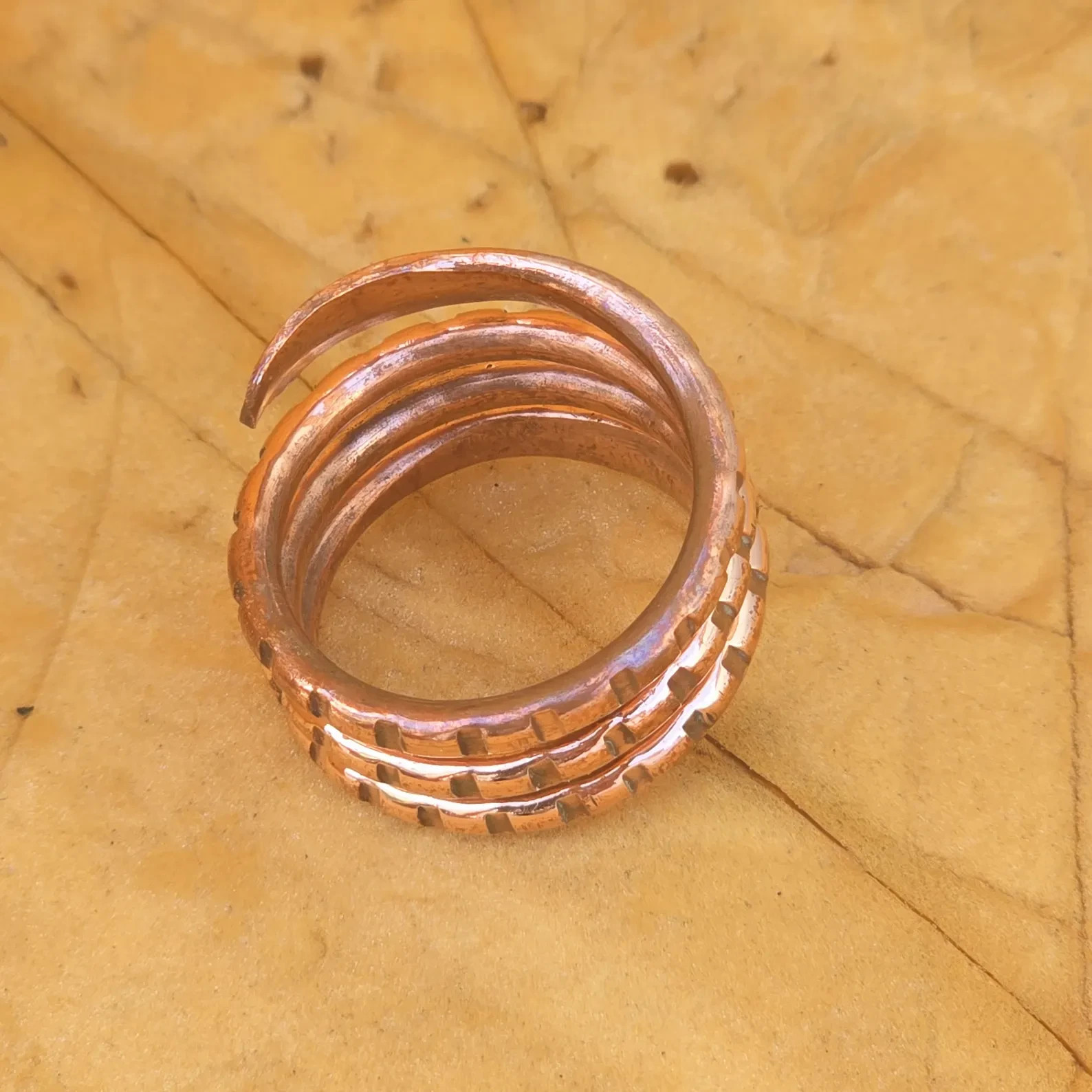 Solid Copper Minimalist Healing Ring Handmade Unisex Thumb Ring, Splint