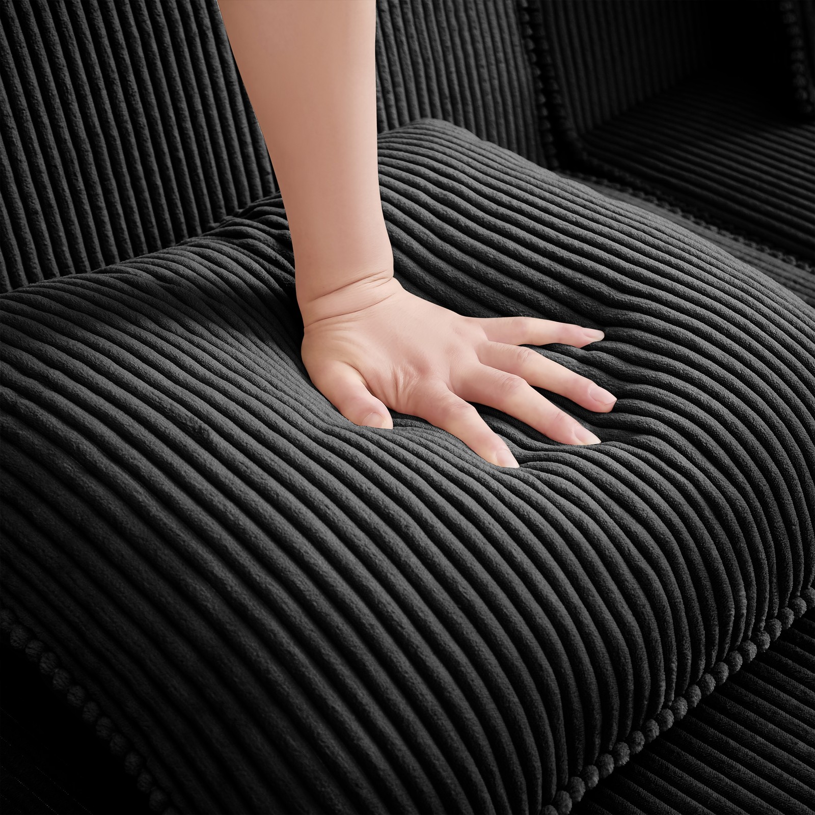 Modular 4 Seat U Shape Sectional Boneless Sofa, Cloud Sectional Couch with Deep