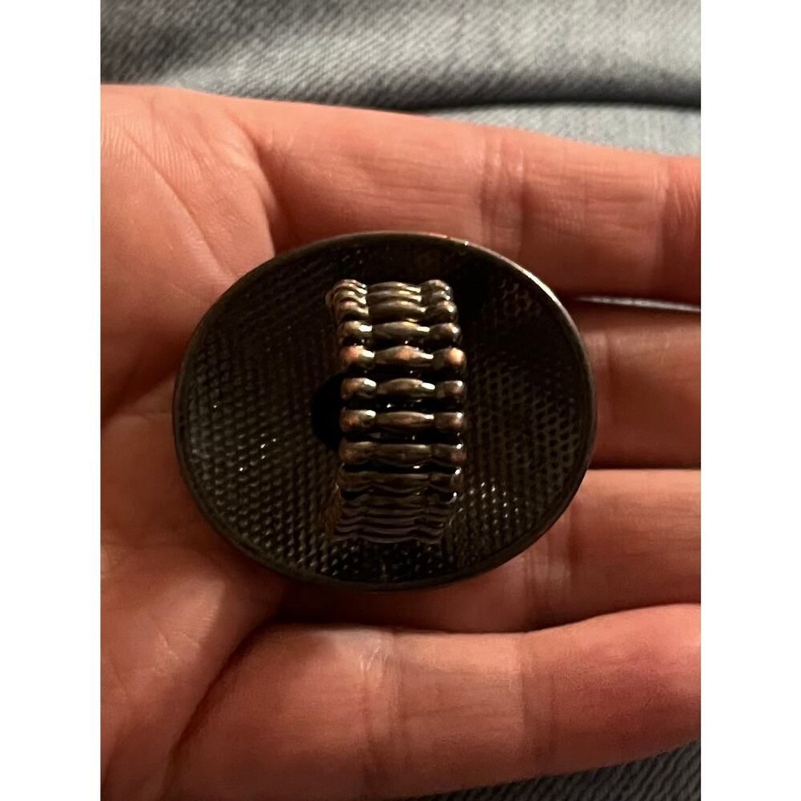 Bad Gurl Treasures Black mirrored dinner spinner ring