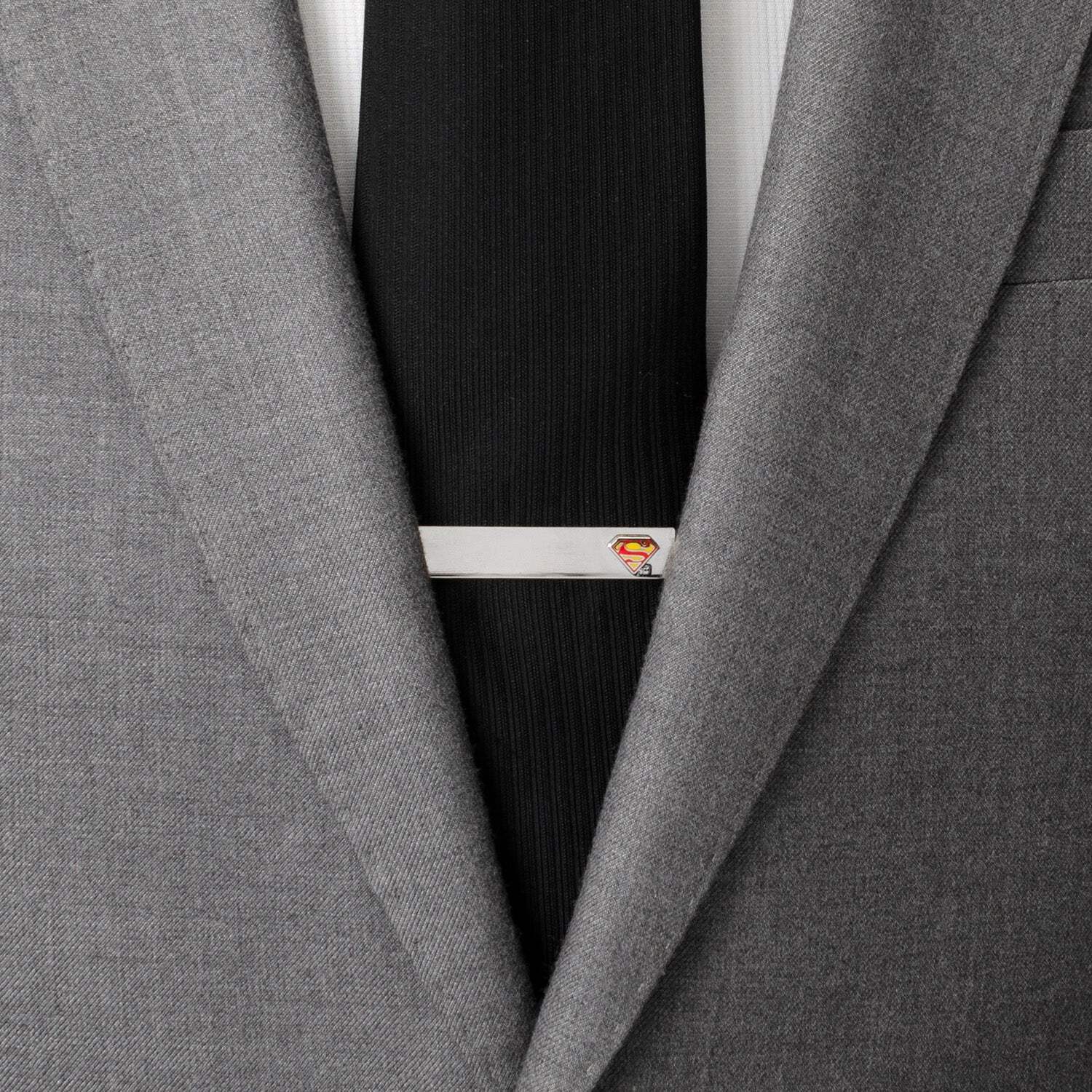 DC Superman Hidden Message Silver Tie Bar