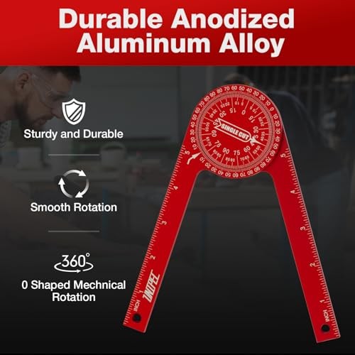 7.3" Aluminum Miter Saw Protractor, Rust-Proof Angle Finder with Precision