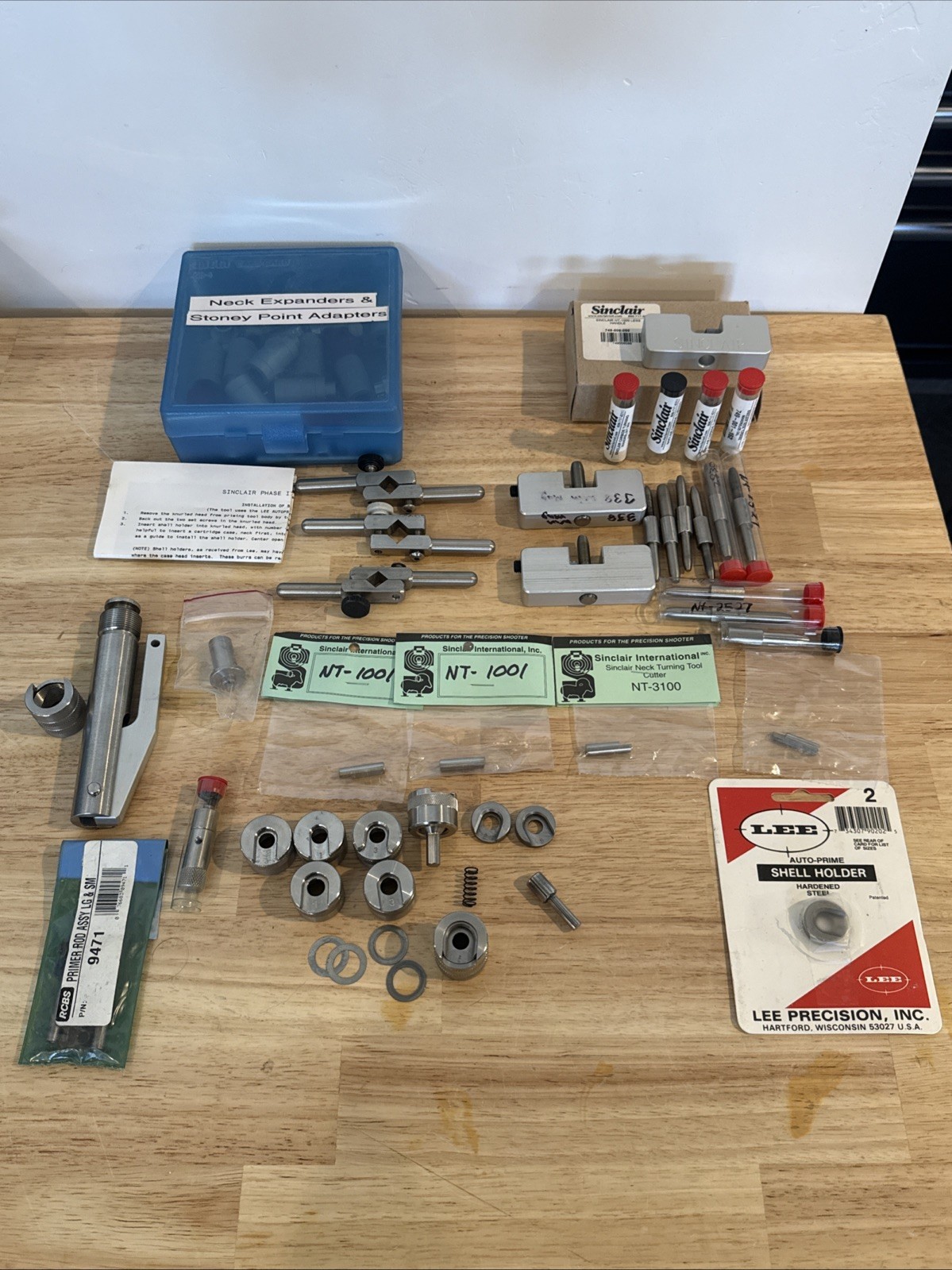 Lot Of Sinclair Phase II Priming, Neck Turning, Adapters For Reloading Nt-1000
