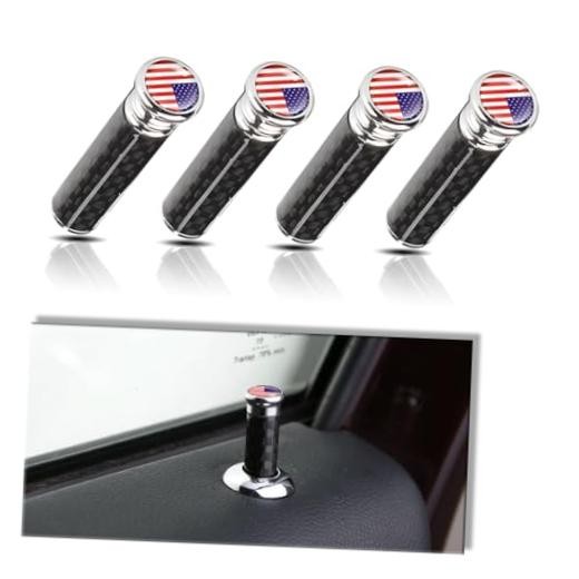 Accesorio de coche con bandera americana, 4 perillas de Rojo (Red Flag)