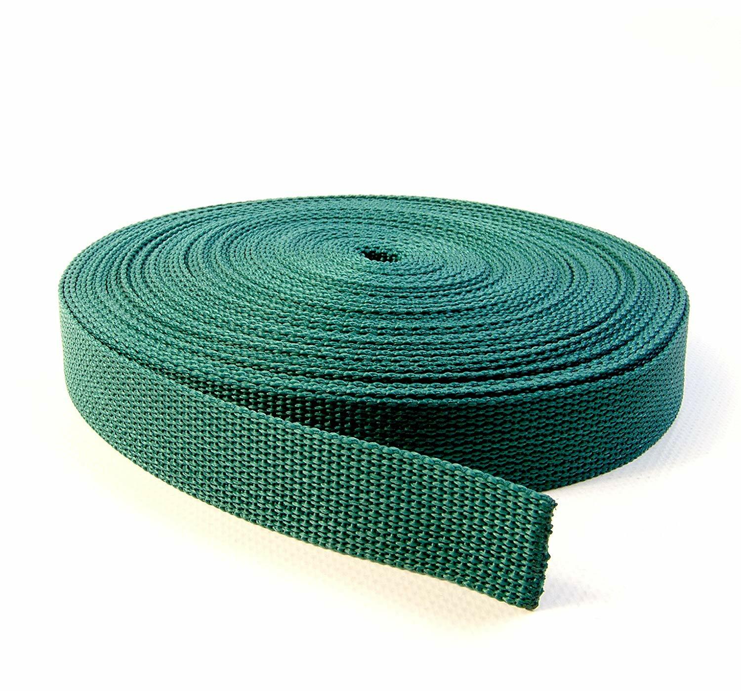 Webbing, 1" Inch Polypropylene, Teal, 10 Yards (30 Ft.)