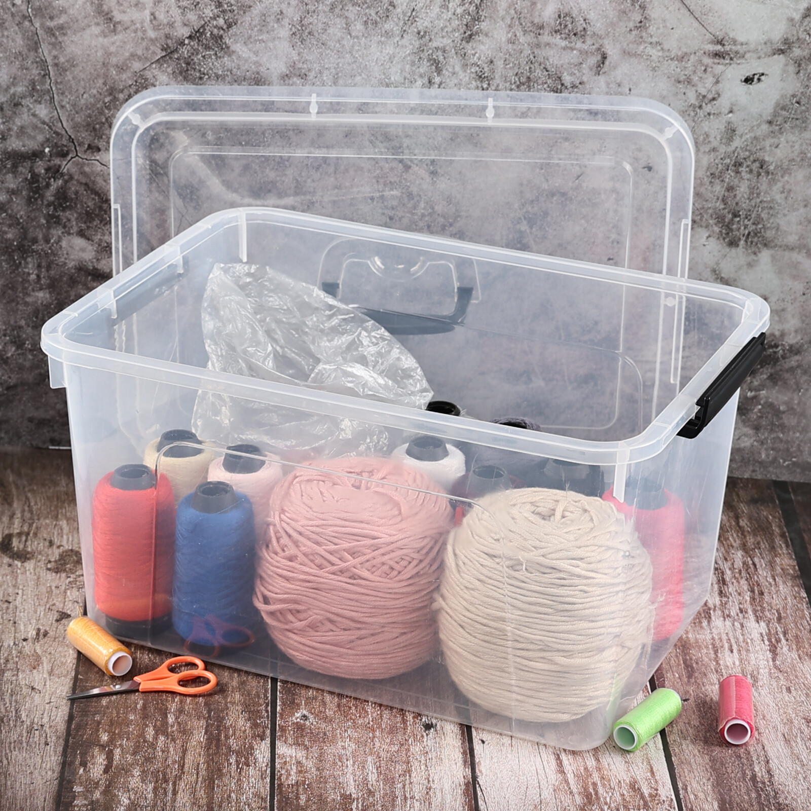 20 Quart Latching Storage Box, Stackable Bin with Latch Lid & Handle, 4/6 Pack