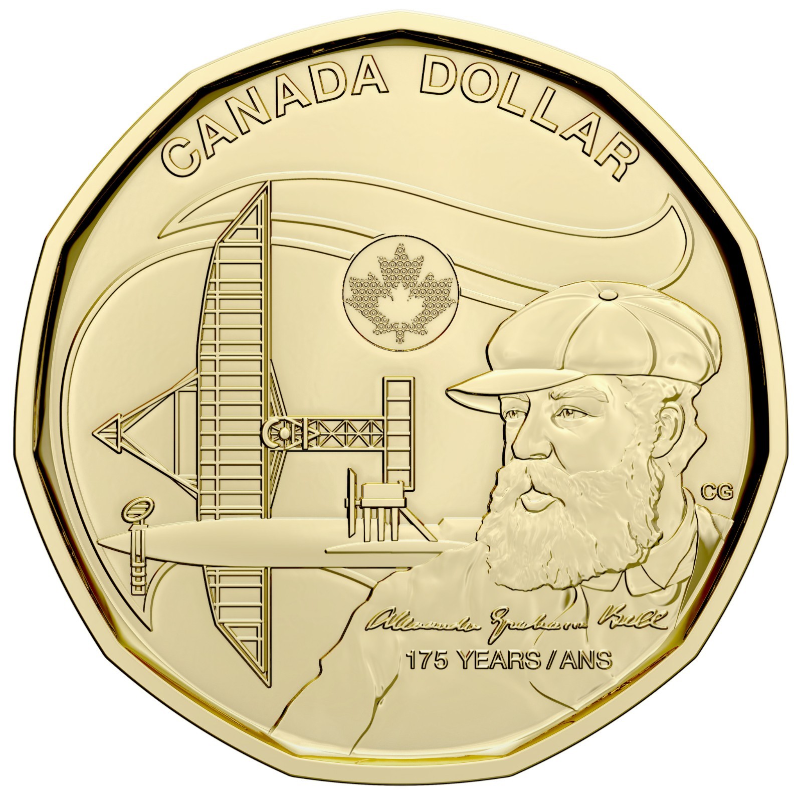 Canada 2022 Alexander Graham Bell BU UNC Non Coloured Loonie!!