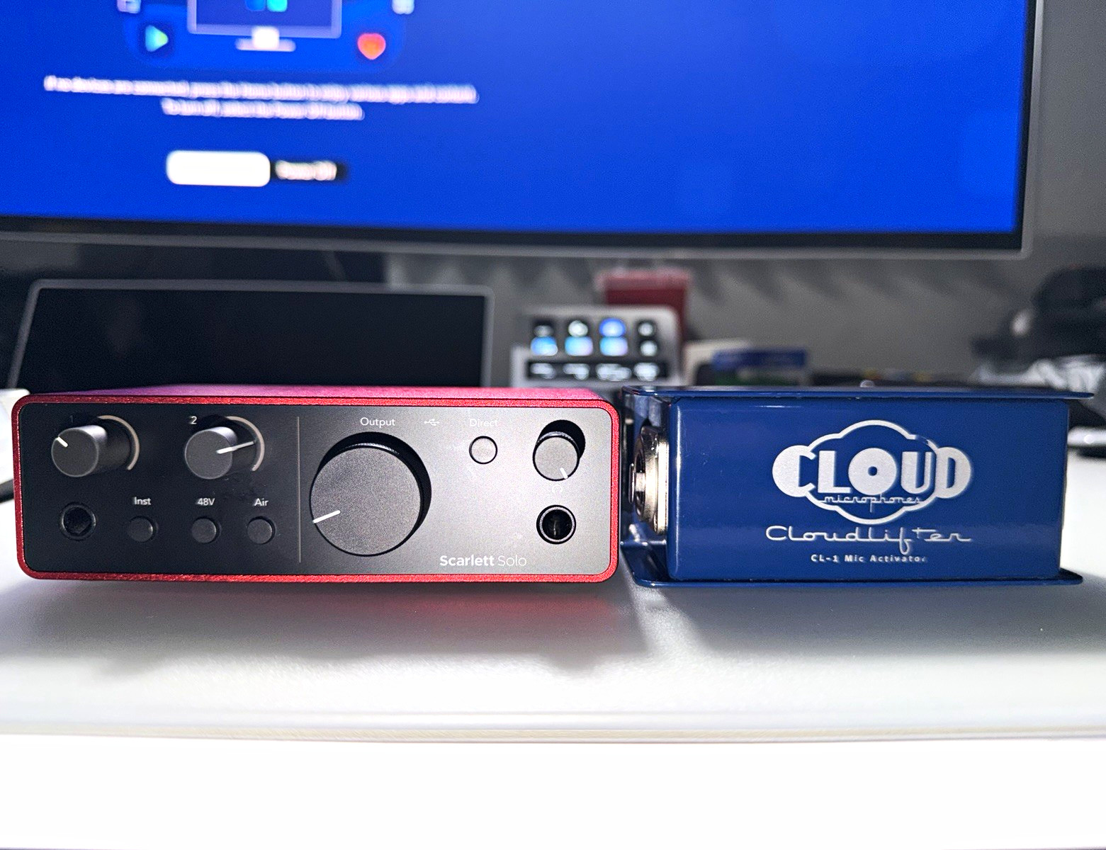 Focusrite Scarlett Solo USB-C Audio Interface + Cloudlifter CL-1, Phantom Power